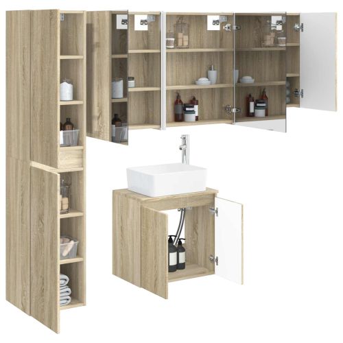 Комплект шкафове за баня 5 pcs Дъб сонома 53 x 15,5 x 70 см