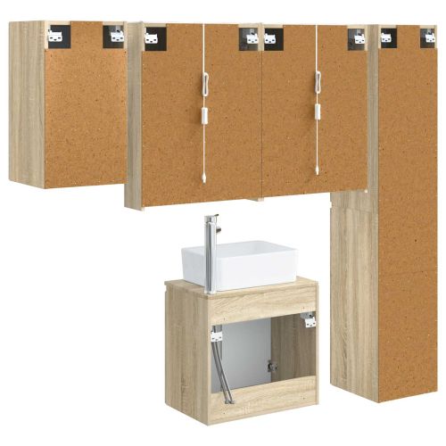 Комплект шкафове за баня 5 pcs Дъб сонома 53 x 15,5 x 70 см