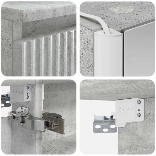 Комплект шкафове за баня 5 pcs Бетонно сиво 53 x 15,5 x 70 см