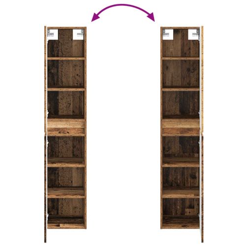 Комплект шкафове за баня 5 pcs Старо дърво 53 x 15,5 x 70 см