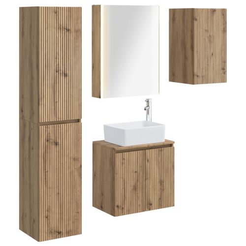 Комплект шкафове за баня 5 pcs Дъб артизан 53 x 15,5 x 70 см
