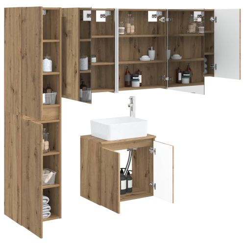 Комплект шкафове за баня 5 pcs Дъб артизан 53 x 15,5 x 70 см