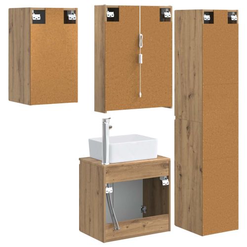 Комплект шкафове за баня 5 pcs Дъб артизан 53 x 15,5 x 70 см