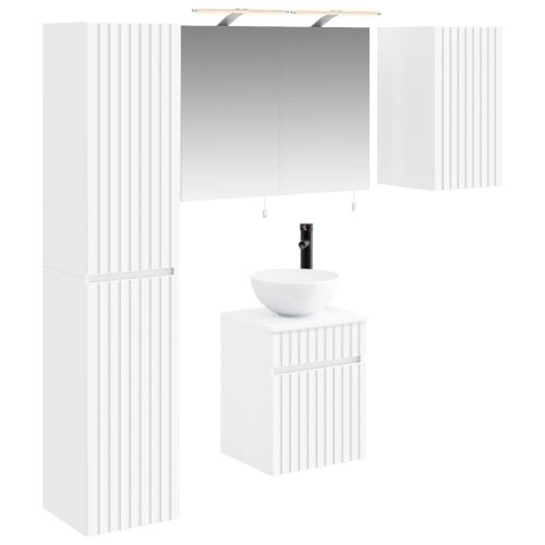 Комплект шкафове за баня 5 pcs Бяло 40 x 10,5 x 60,5 см