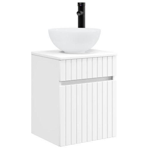 Комплект шкафове за баня 5 pcs Бяло 40 x 10,5 x 60,5 см