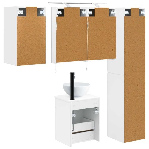 Комплект шкафове за баня 5 pcs Бяло 40 x 10,5 x 60,5 см