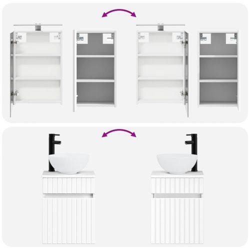 Комплект шкафове за баня 5 pcs Бяло 40 x 10,5 x 60,5 см