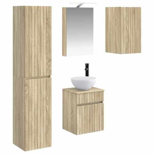 Комплект шкафове за баня 5 pcs Дъб сонома 40 x 10,5 x 60,5 см