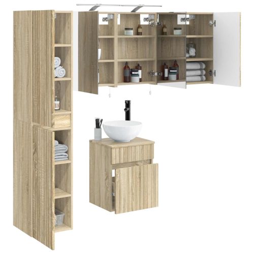Комплект шкафове за баня 5 pcs Дъб сонома 40 x 10,5 x 60,5 см