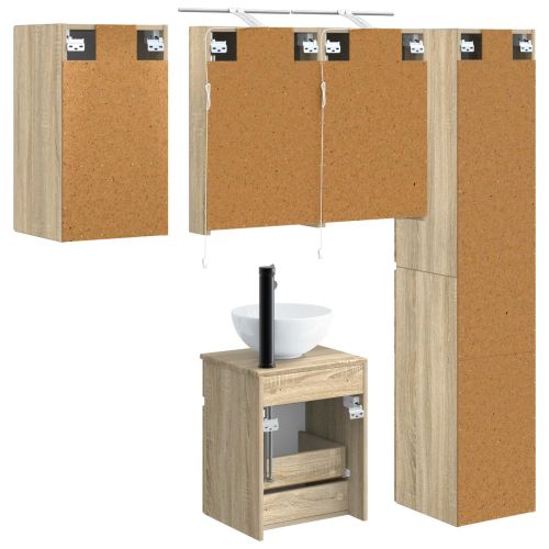 Комплект шкафове за баня 5 pcs Дъб сонома 40 x 10,5 x 60,5 см