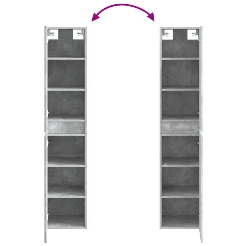 Комплект шкафове за баня 5 pcs Бетонно сиво 40 x 10,5 x 60,5 см