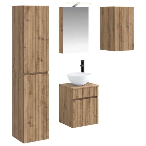 Комплект шкафове за баня 5 pcs Дъб артизан 40 x 10,5 x 60,5 см