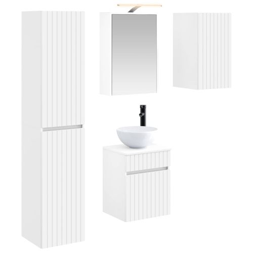 Комплект шкафове за баня 5 pcs Бяло 43 x 16 x 62,5 см