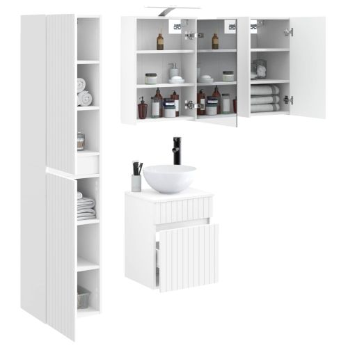 Комплект шкафове за баня 5 pcs Бяло 43 x 16 x 62,5 см