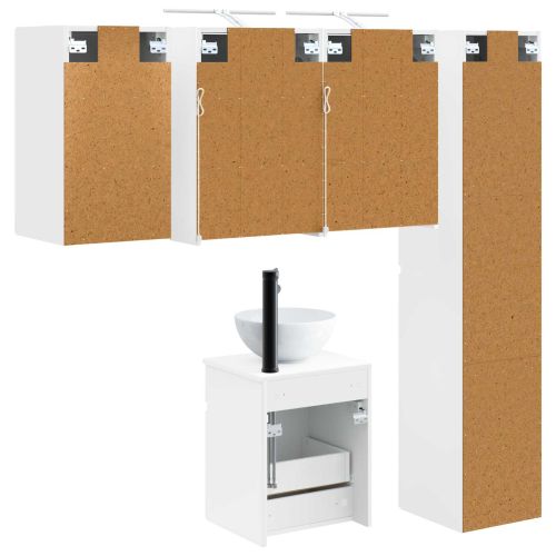 Комплект шкафове за баня 5 pcs Бяло 43 x 16 x 62,5 см