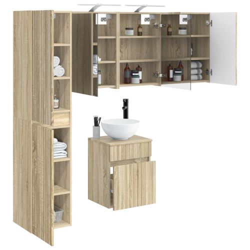 Комплект шкафове за баня 5 pcs Дъб сонома 43 x 16 x 62,5 см