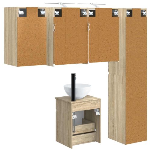 Комплект шкафове за баня 5 pcs Дъб сонома 43 x 16 x 62,5 см