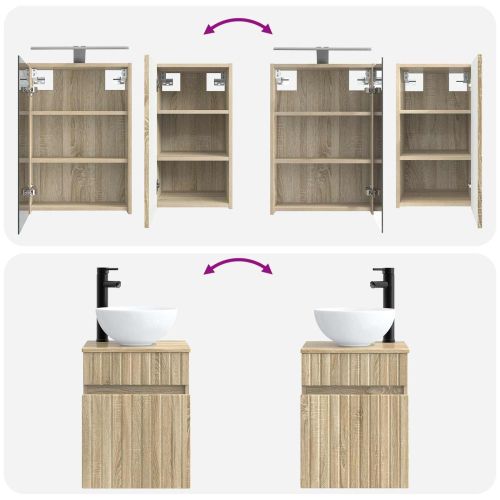 Комплект шкафове за баня 5 pcs Дъб сонома 43 x 16 x 62,5 см