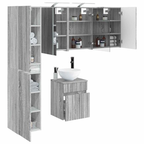 Комплект шкафове за баня 5 pcs Сив Сонома 43 x 16 x 62,5 см