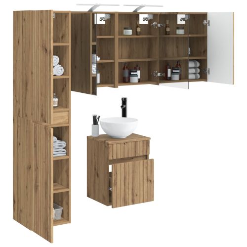 Комплект шкафове за баня 5 pcs Дъб артизан 43 x 16 x 62,5 см