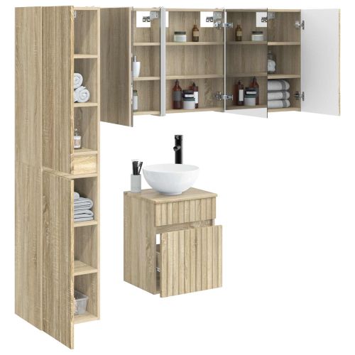 Комплект шкафове за баня 5 pcs Дъб сонома 43 x 11,5 x 60,5 см