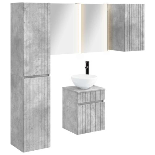 Комплект шкафове за баня 5 pcs Бетонно сиво 43 x 11,5 x 60,5 см