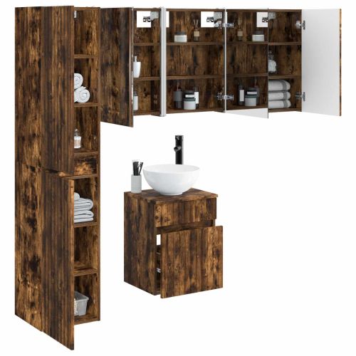 Комплект шкафове за баня 5 pcs Опушен дъб 43 x 11,5 x 60,5 см