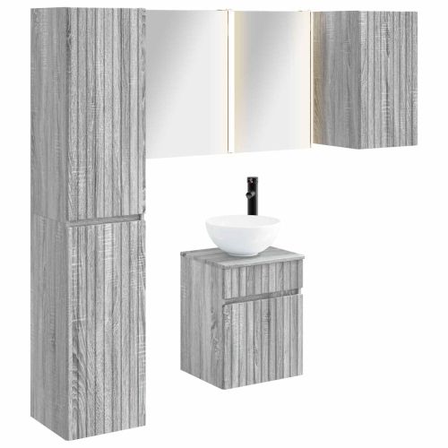 Комплект шкафове за баня 5 pcs Сив Сонома 43 x 11,5 x 60,5 см