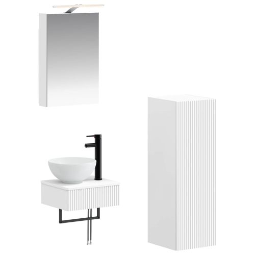 Комплект шкафове за баня 4 pcs Бяло 40 x 10,5 x 60,5 см