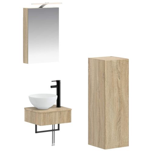 Комплект шкафове за баня 4 pcs Дъб сонома 40 x 10,5 x 60,5 см