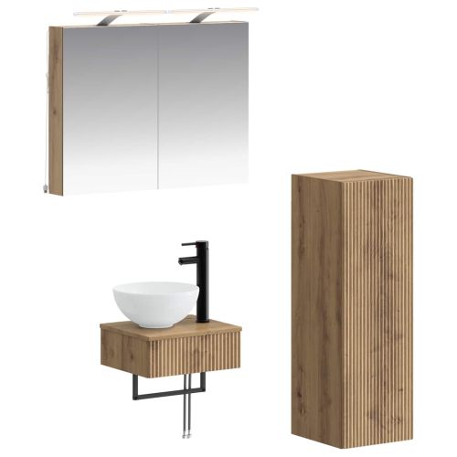 Комплект шкафове за баня 4 pcs Дъб артизан 40 x 10,5 x 60,5 см
