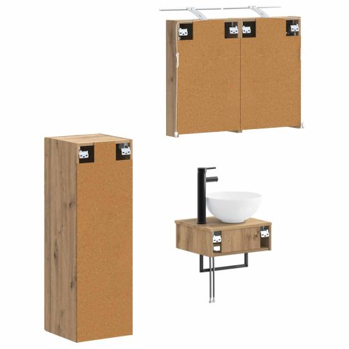 Комплект шкафове за баня 4 pcs Дъб артизан 40 x 10,5 x 60,5 см
