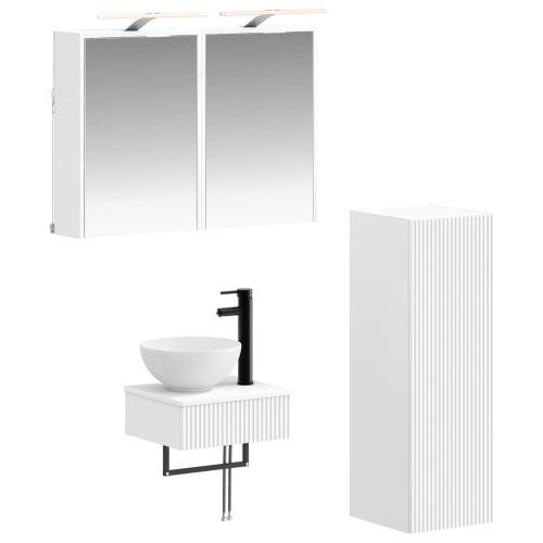 Комплект шкафове за баня 4 pcs Бяло 43 x 16 x 62,5 см