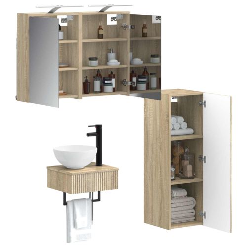 Комплект шкафове за баня 4 pcs Дъб сонома 43 x 16 x 62,5 см