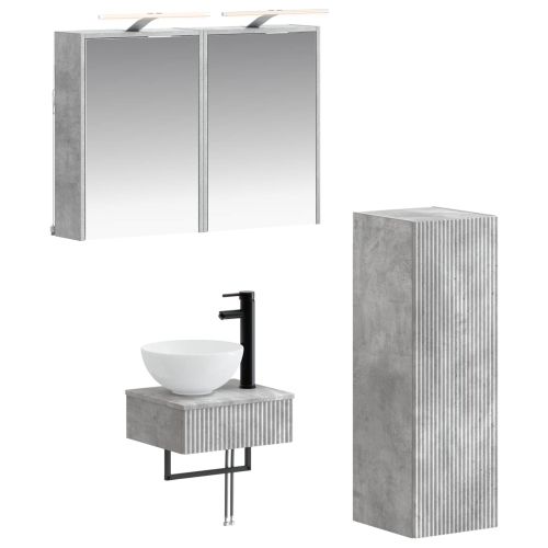 Комплект шкафове за баня 4 pcs Бетонно сиво 43 x 16 x 62,5 см