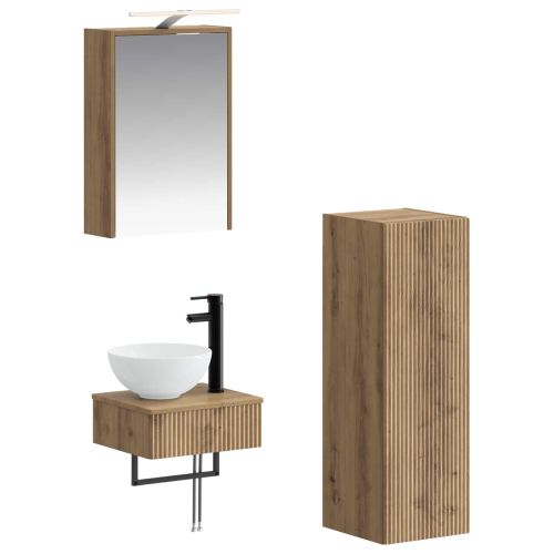 Комплект шкафове за баня 4 pcs Дъб артизан 43 x 16 x 62,5 см