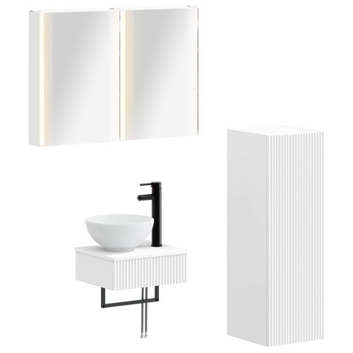 Комплект шкафове за баня 4 pcs Бяло 43 x 11,5 x 60,5 см