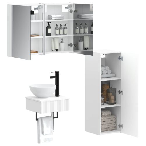 Комплект шкафове за баня 4 pcs Бяло 43 x 11,5 x 60,5 см