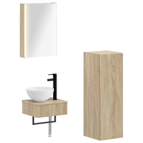 Комплект шкафове за баня 4 pcs Дъб сонома 43 x 11,5 x 60,5 см