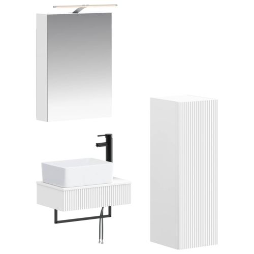 Комплект шкафове за баня 4 pcs Бяло 50 x 14,5 x 70 см
