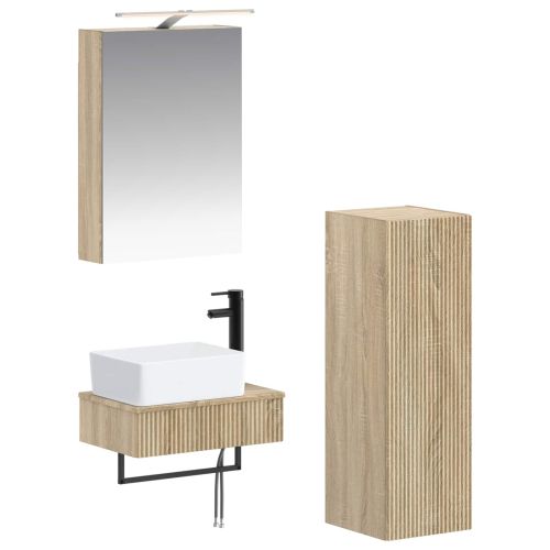 Комплект шкафове за баня 4 pcs Дъб сонома 50 x 14,5 x 70 см