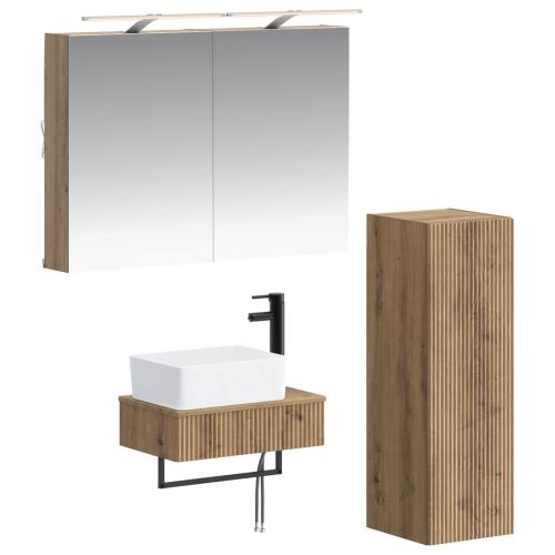 Комплект шкафове за баня 4 pcs Дъб артизан 50 x 14,5 x 70 см