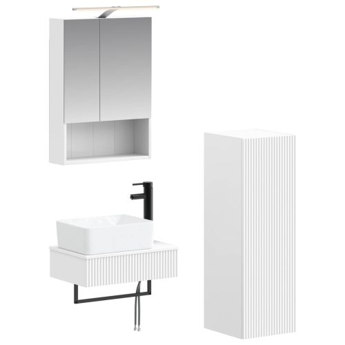 Комплект шкафове за баня 4 pcs Бяло 50 x 14,5 x 70 см