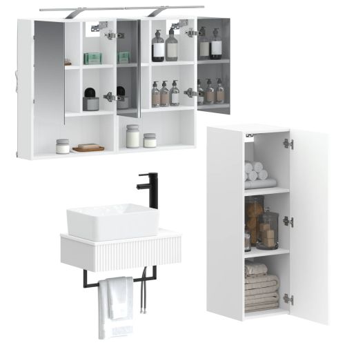 Комплект шкафове за баня 4 pcs Бяло 50 x 14,5 x 70 см