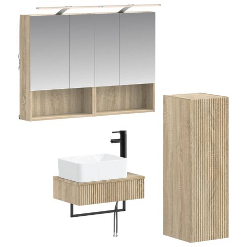 Комплект шкафове за баня 4 pcs Дъб сонома 50 x 14,5 x 70 см