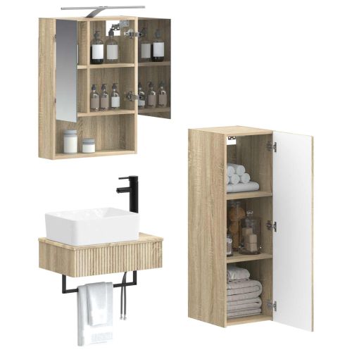Комплект шкафове за баня 4 pcs Дъб сонома 50 x 14,5 x 70 см