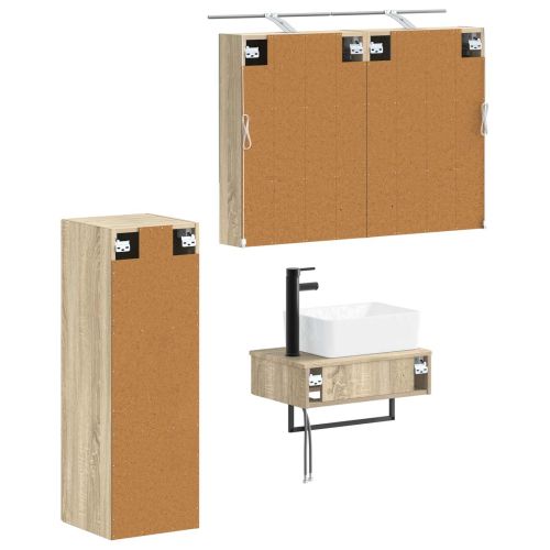 Комплект шкафове за баня 4 pcs Дъб сонома 50 x 14,5 x 70 см