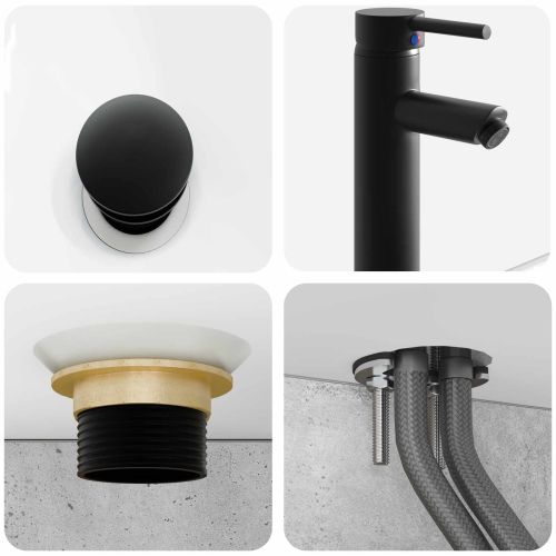 Комплект шкафове за баня 4 pcs Бетонно сиво 50 x 14,5 x 70 см