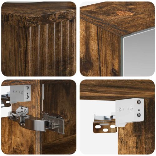 Комплект шкафове за баня 4 pcs Опушен дъб 50 x 14,5 x 70 см