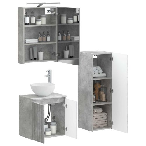 Комплект мебели за баня 4 pcs Бетонно сиво